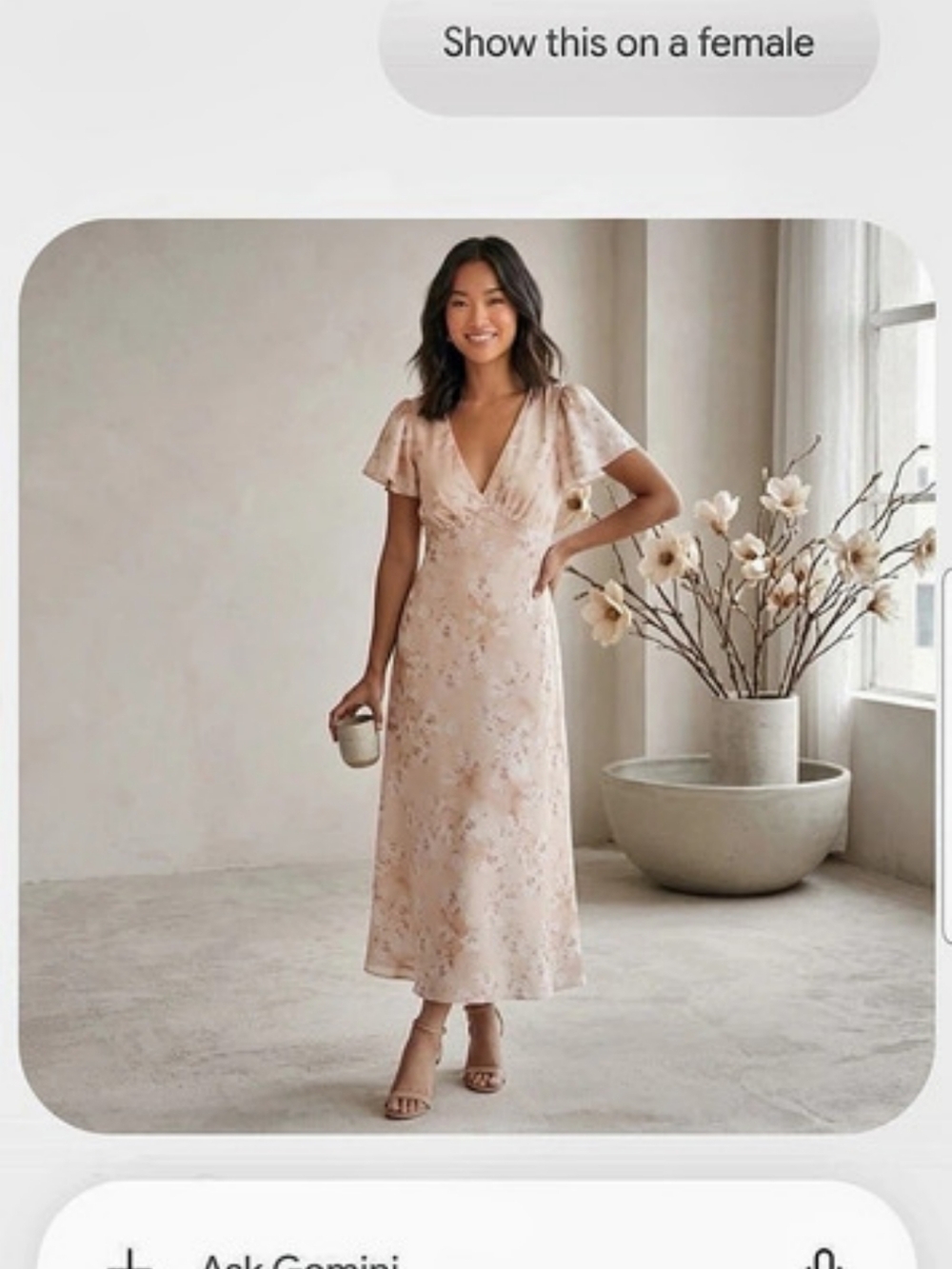 NEW! V-Neck Flutter-Sleeve Midi Dress in Pink & White Sz XS